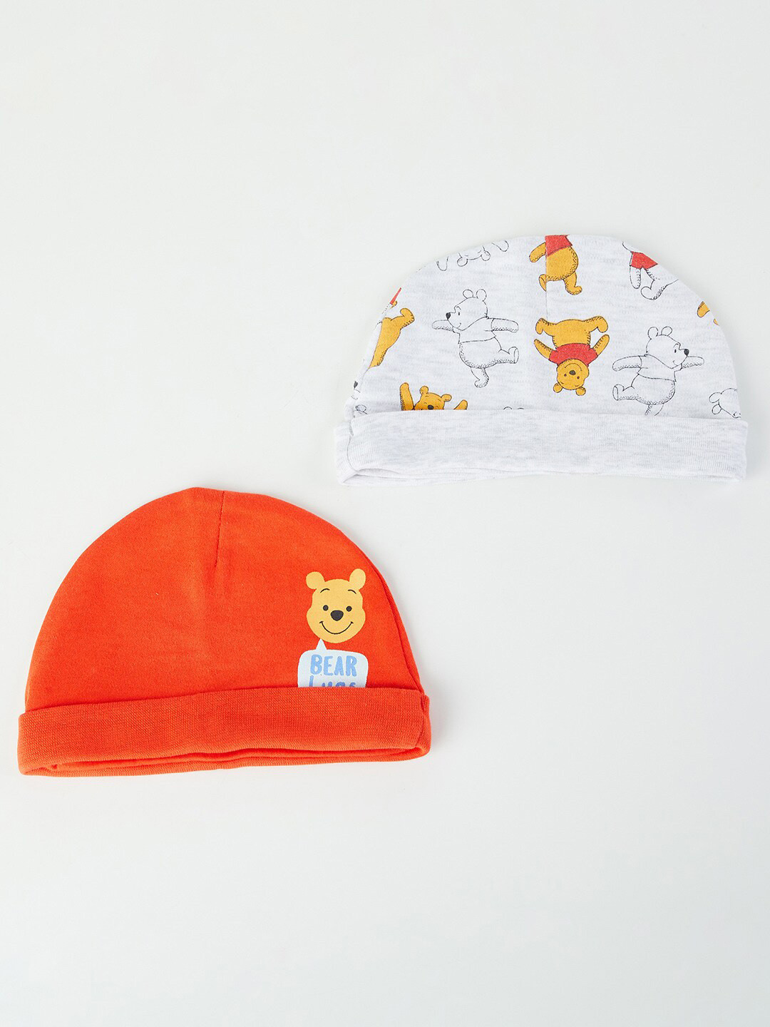 

Juniors by Lifestyle Boys Orange & Yellow Pack Of 2 Pure Cotton Printed Beanie