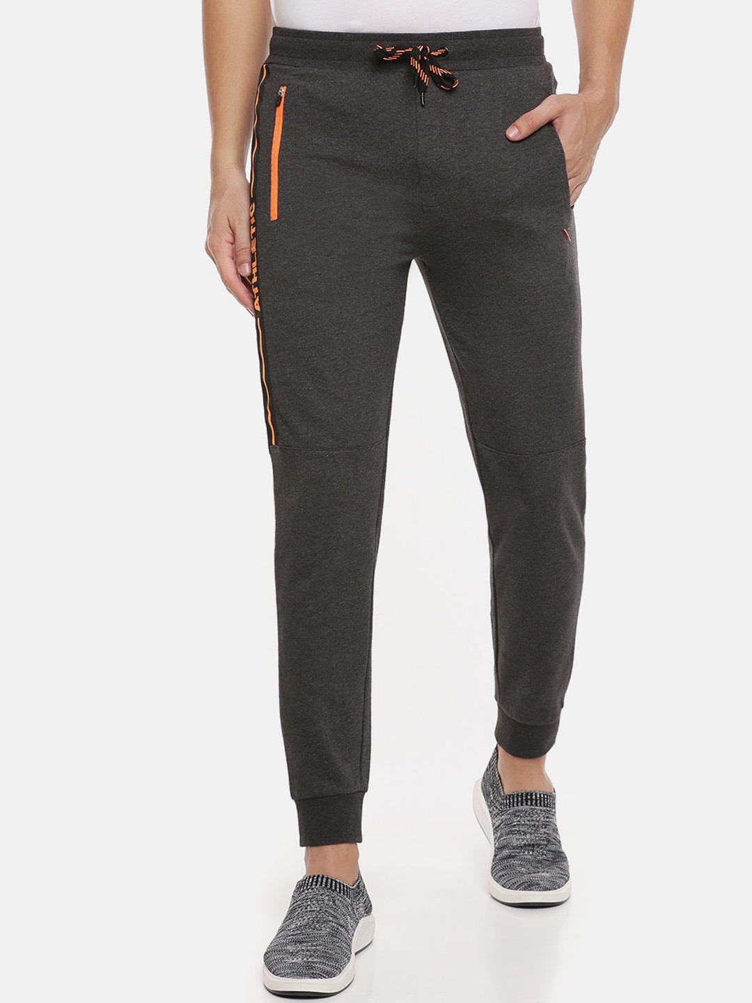 

Ramraj Men Charcoal Melange Solid Cotton Joggers