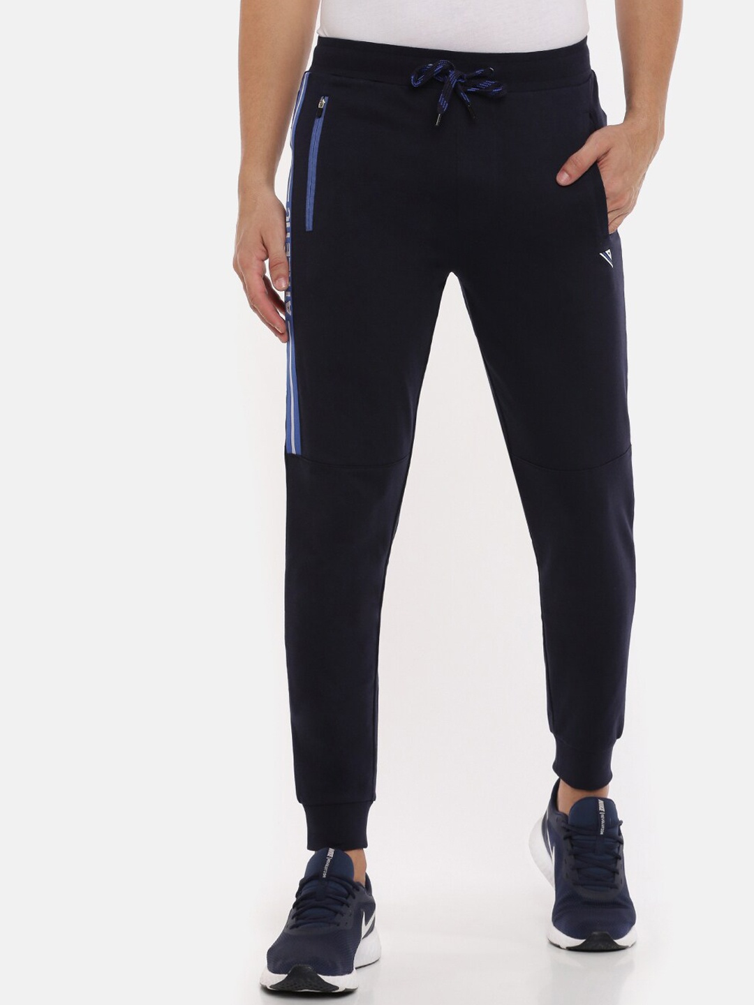 

Ramraj Men Navy Blue Solid Cotton Joggers