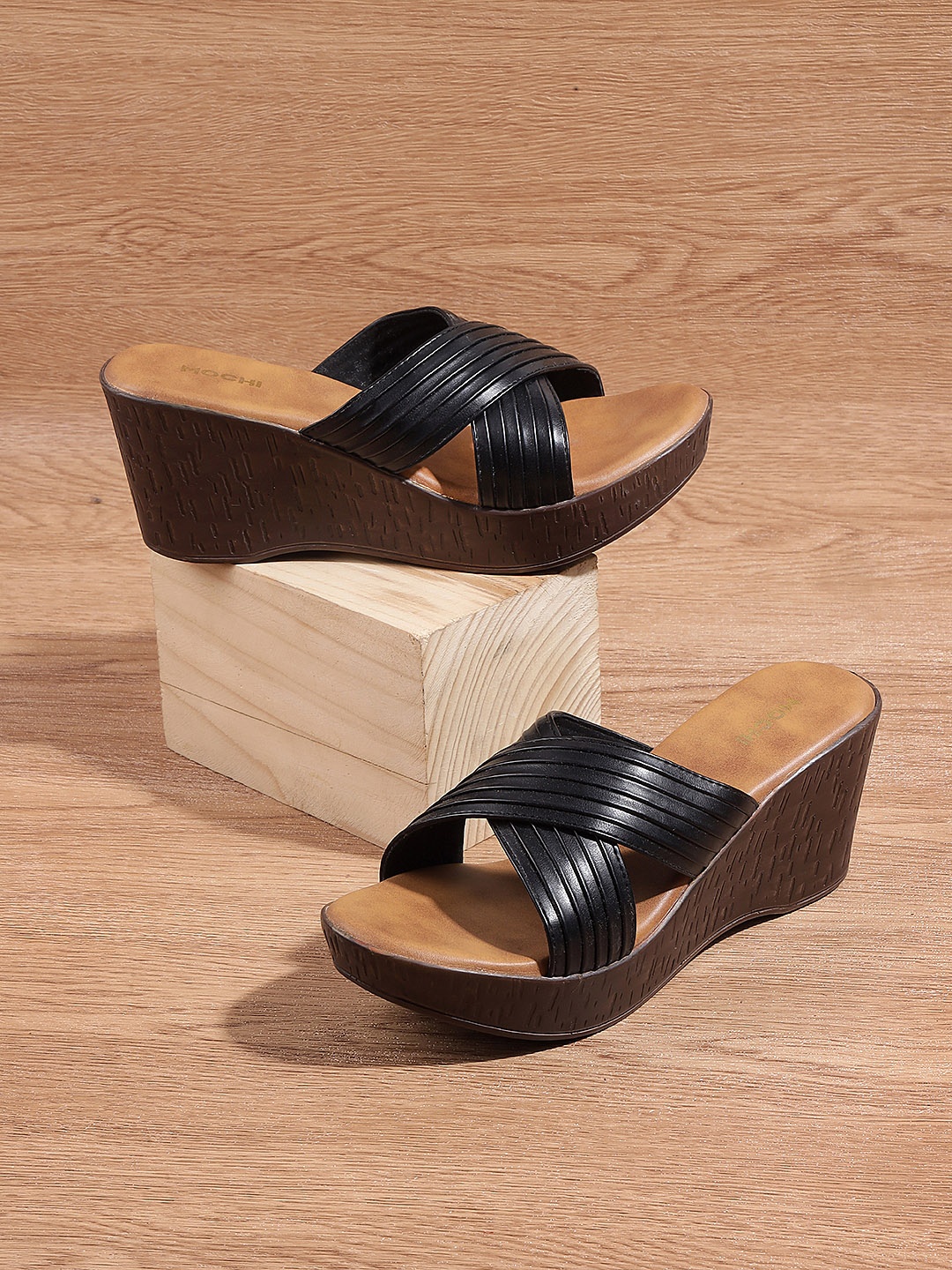 

Mochi Black Wedge Heels