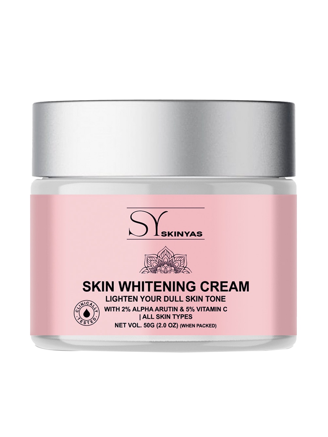 

SKINYAS Skin Whitening Cream with 2% Alpha Arbutin & 5% Vitamin C - 50g, Pink