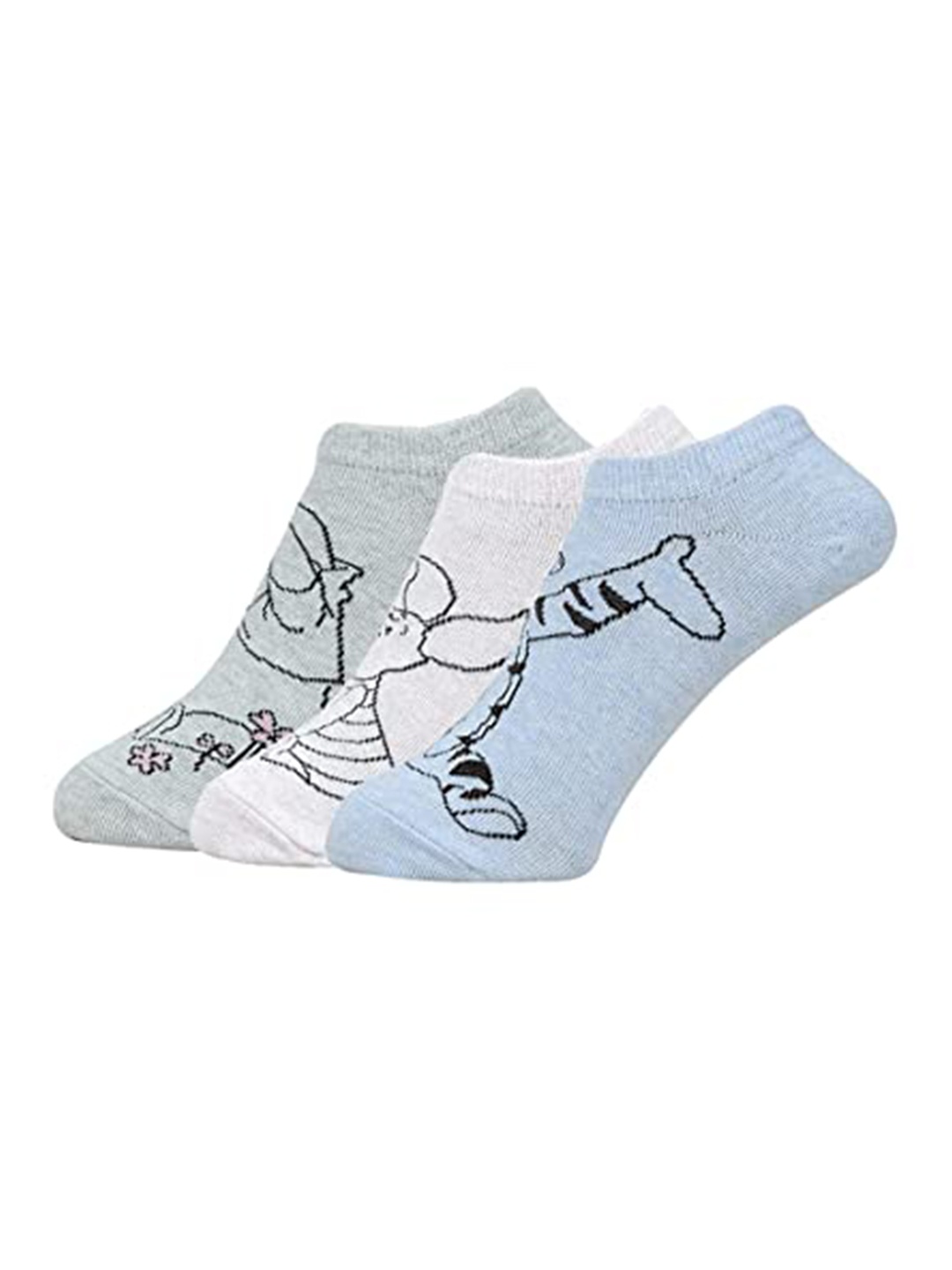

Balenzia x Disney Women Pack Of 3 Printed Cotton Ankle-Length Socks, Blue