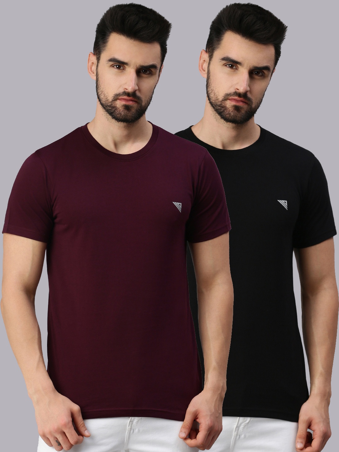 

Ramraj Men Pack of 2 Black & Black Cotton T-shirt