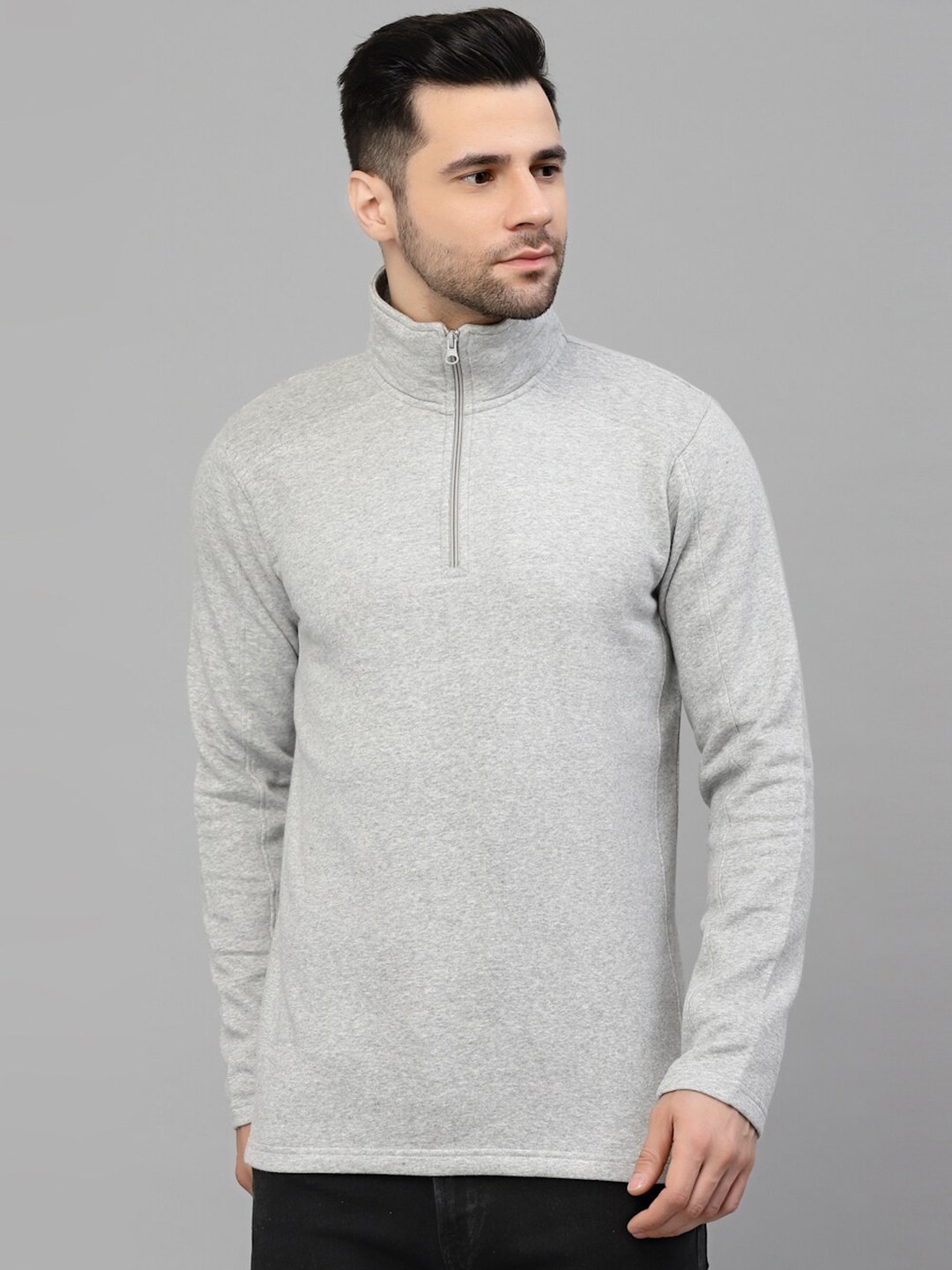 

Style Quotient Men Grey Cotton Sweatshirt
