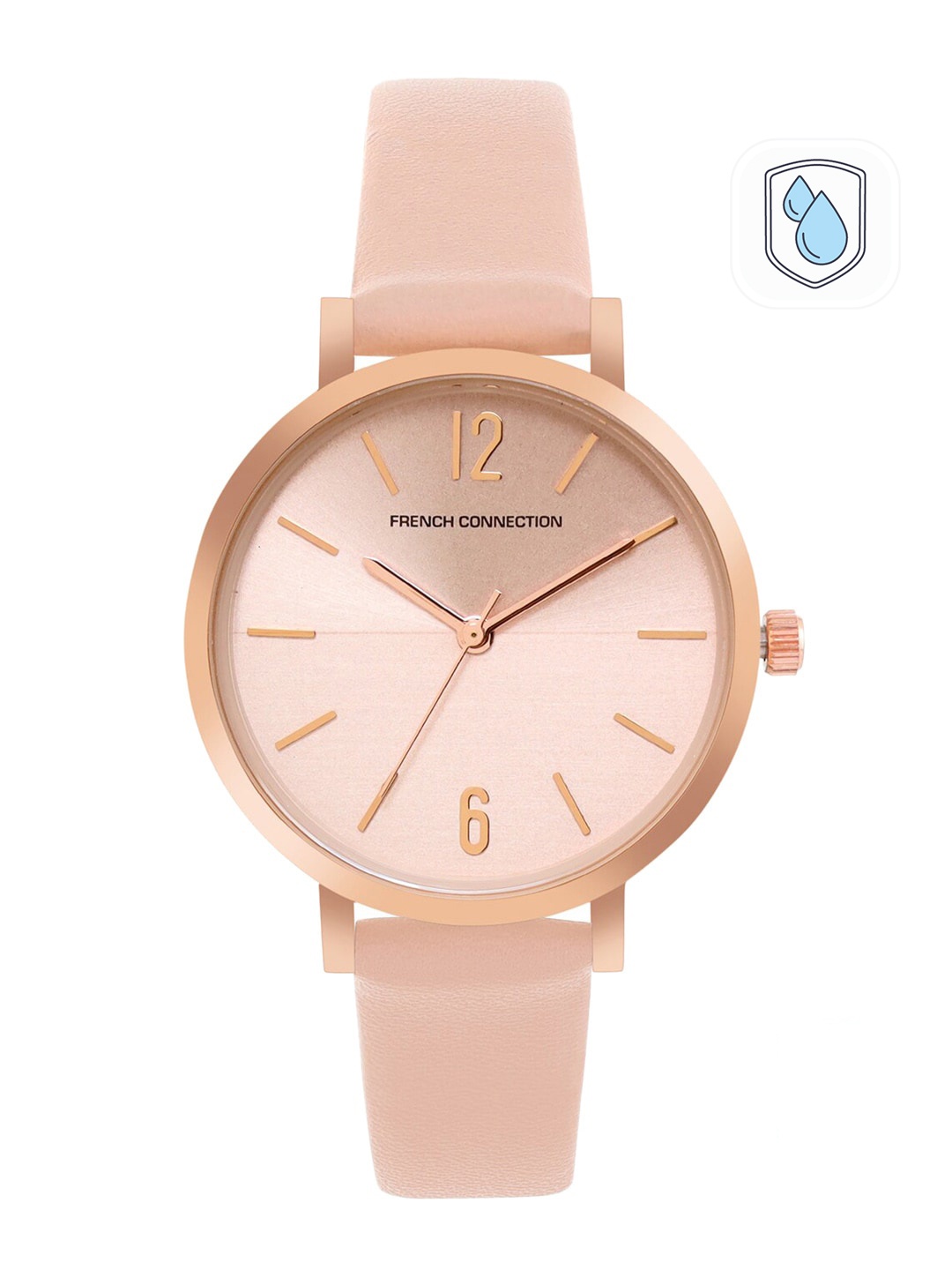 

French Connection Women Pink Dial & Pink Leather Straps Analogue Watch FC007C, Cream