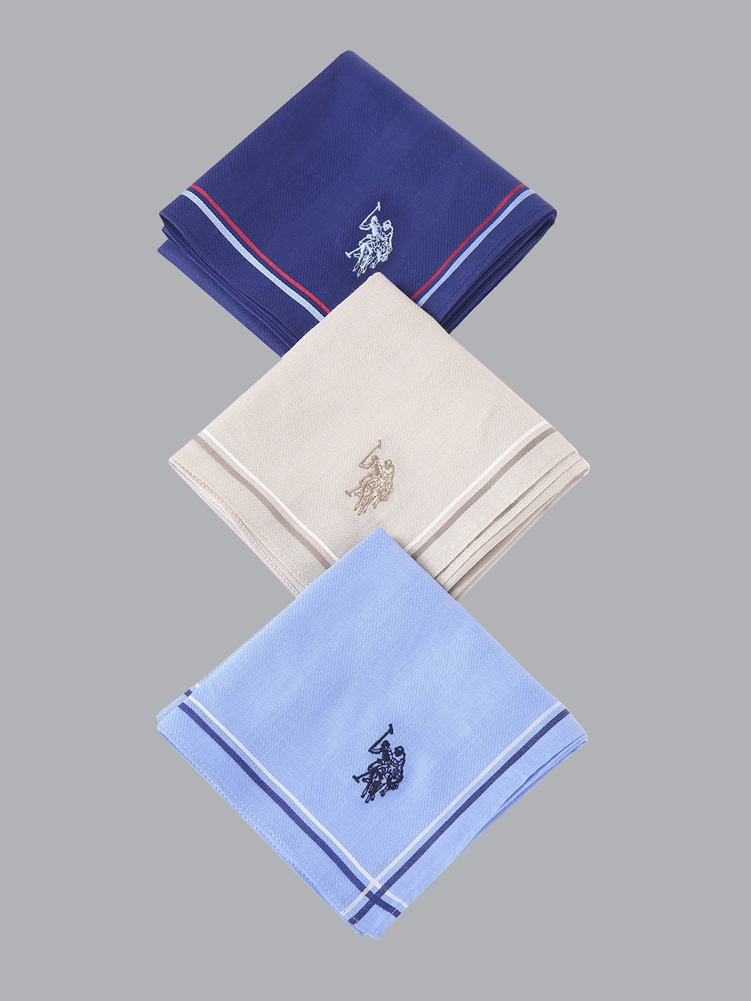 

U.S. Polo Assn. Men Pack Of 3 Assorted Cotton Handkerchiefs