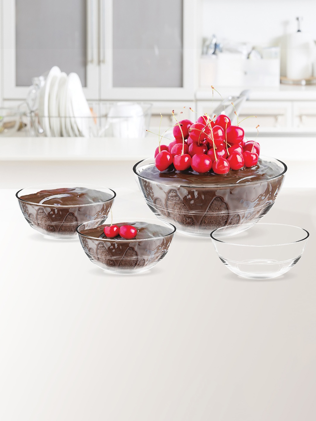 

Treo 7 Pcs Transparent Jelo Pudding Big Bowl (1 x 1.43 L) & Small Bowls (6 x 249 ml) Each