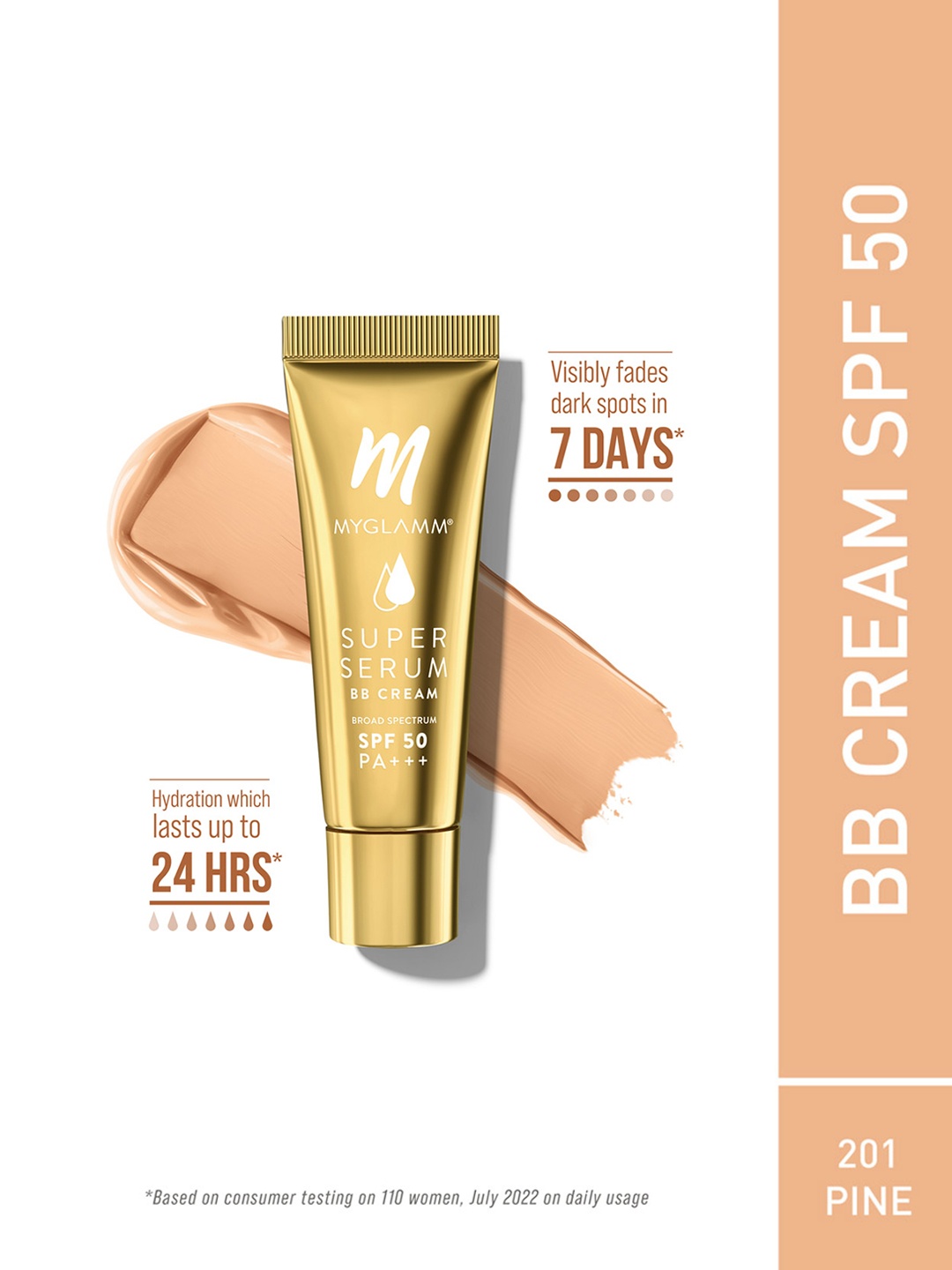 

MyGlamm Super Serum BB cream 15gm - Pine 201, White