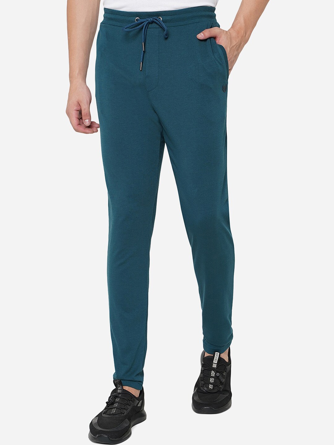 

Greenfibre Men Blue Solid Slim-Fit Track Pants