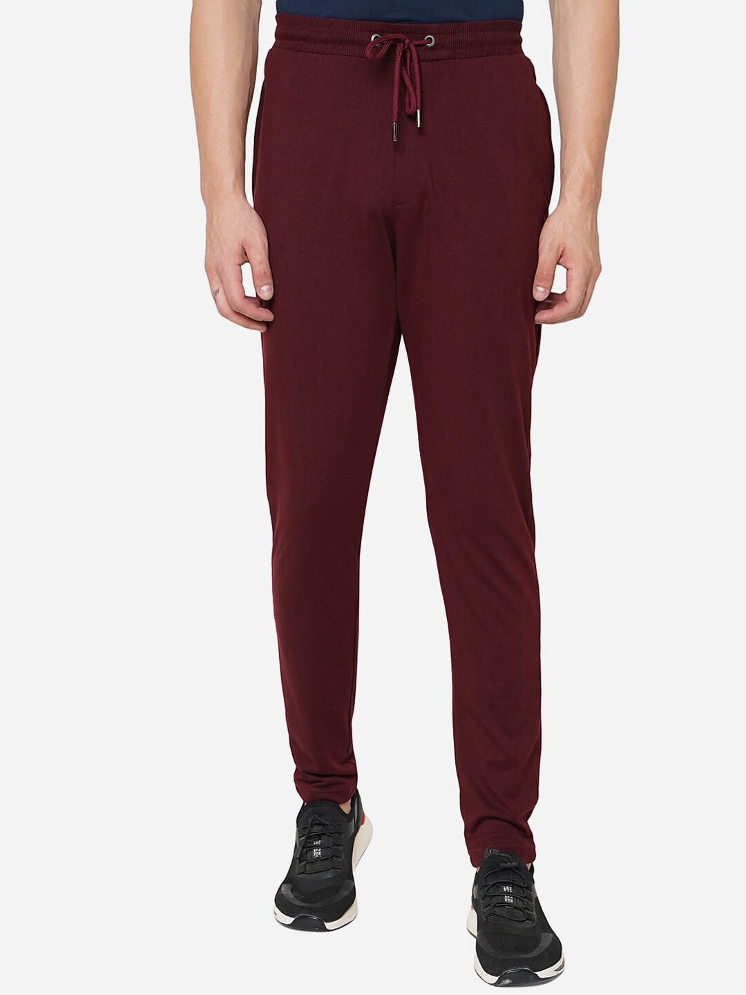 

Greenfibre Men Maroon Solid Slim-Fit Track Pants