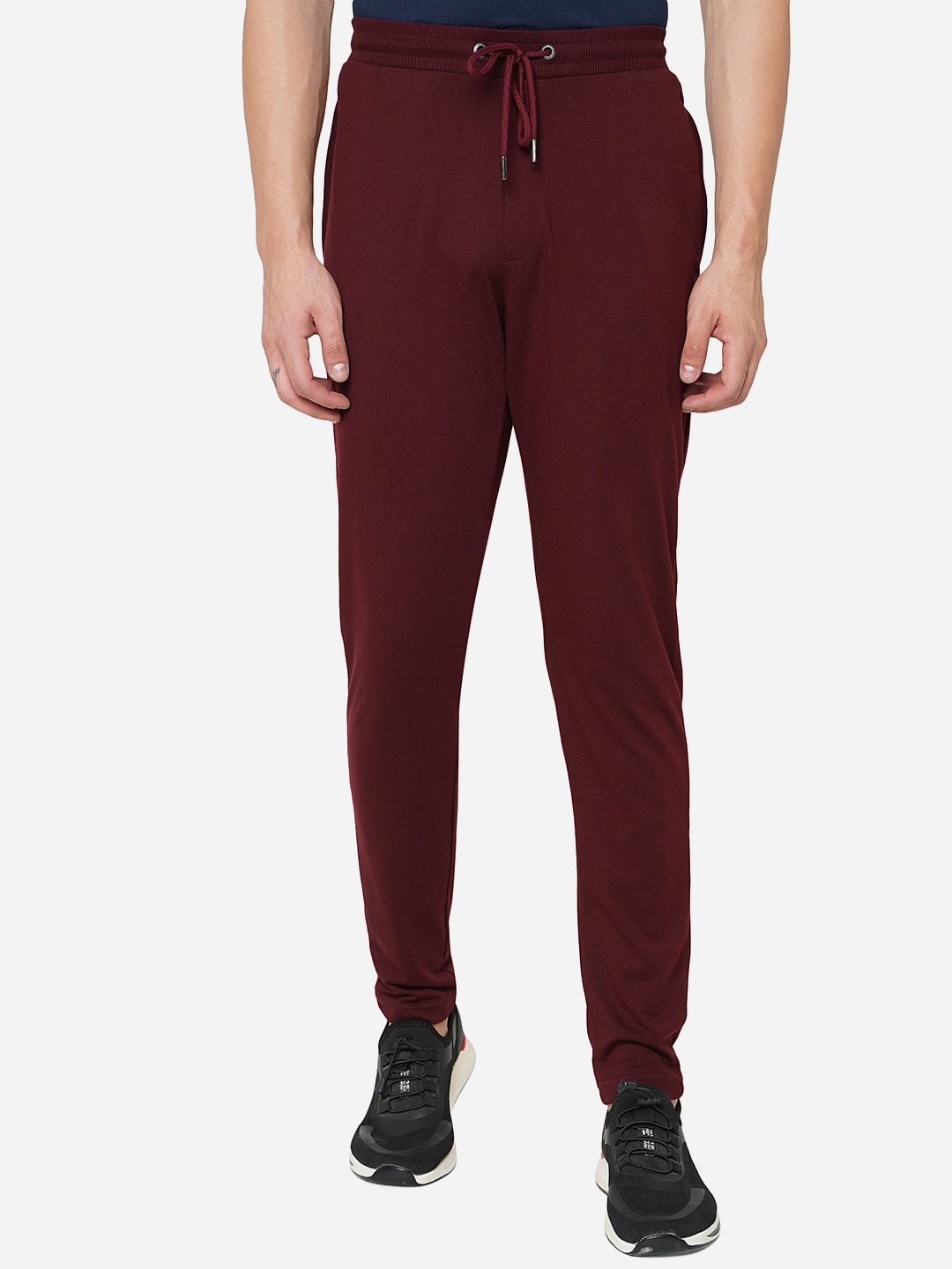 

Greenfibre Men Maroon Solid Slim-Fit Track Pants