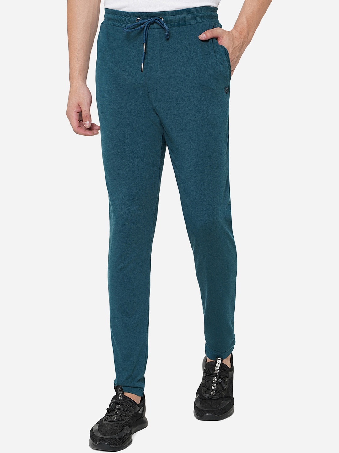

Greenfibre Men Deep Blue Solid Slim-Fit Track Pants