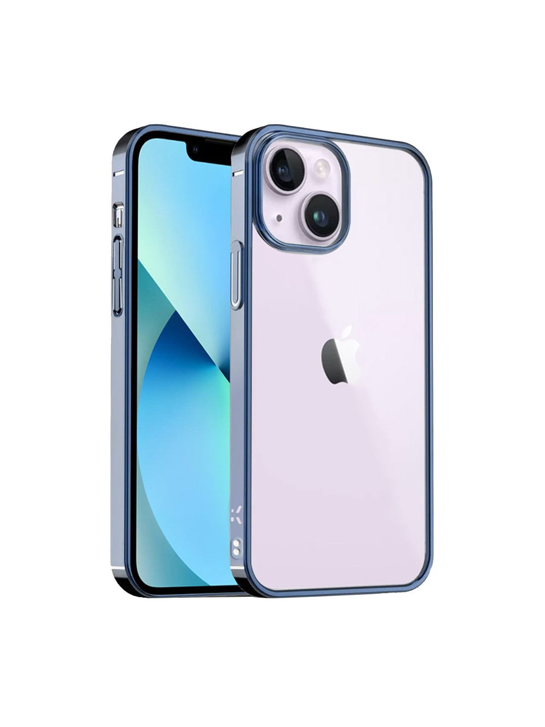 

Karwan Transparent & Blue Solid iPhone 14 Plus Shock-Proof Phone Covers