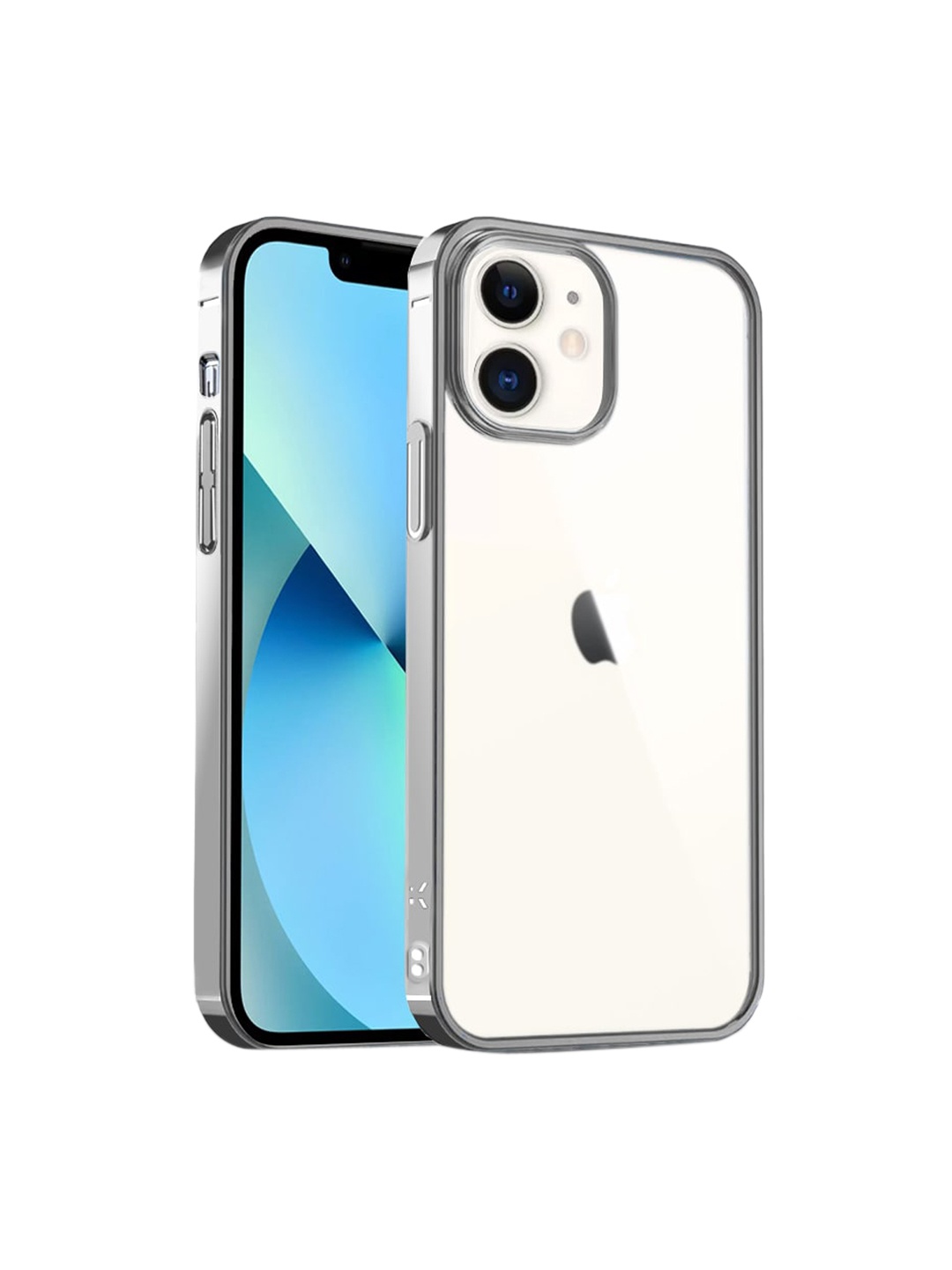 

Karwan Transparent & Silver-Toned Solid iPhone 12 Shock-Proof Phone Covers