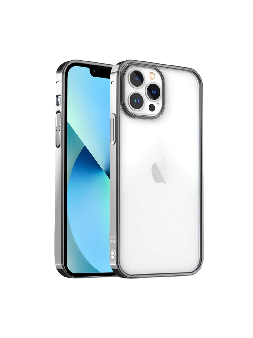 

Karwan Transparent & Silver Toned Solid iPhone 12 Pro Phone Back Case