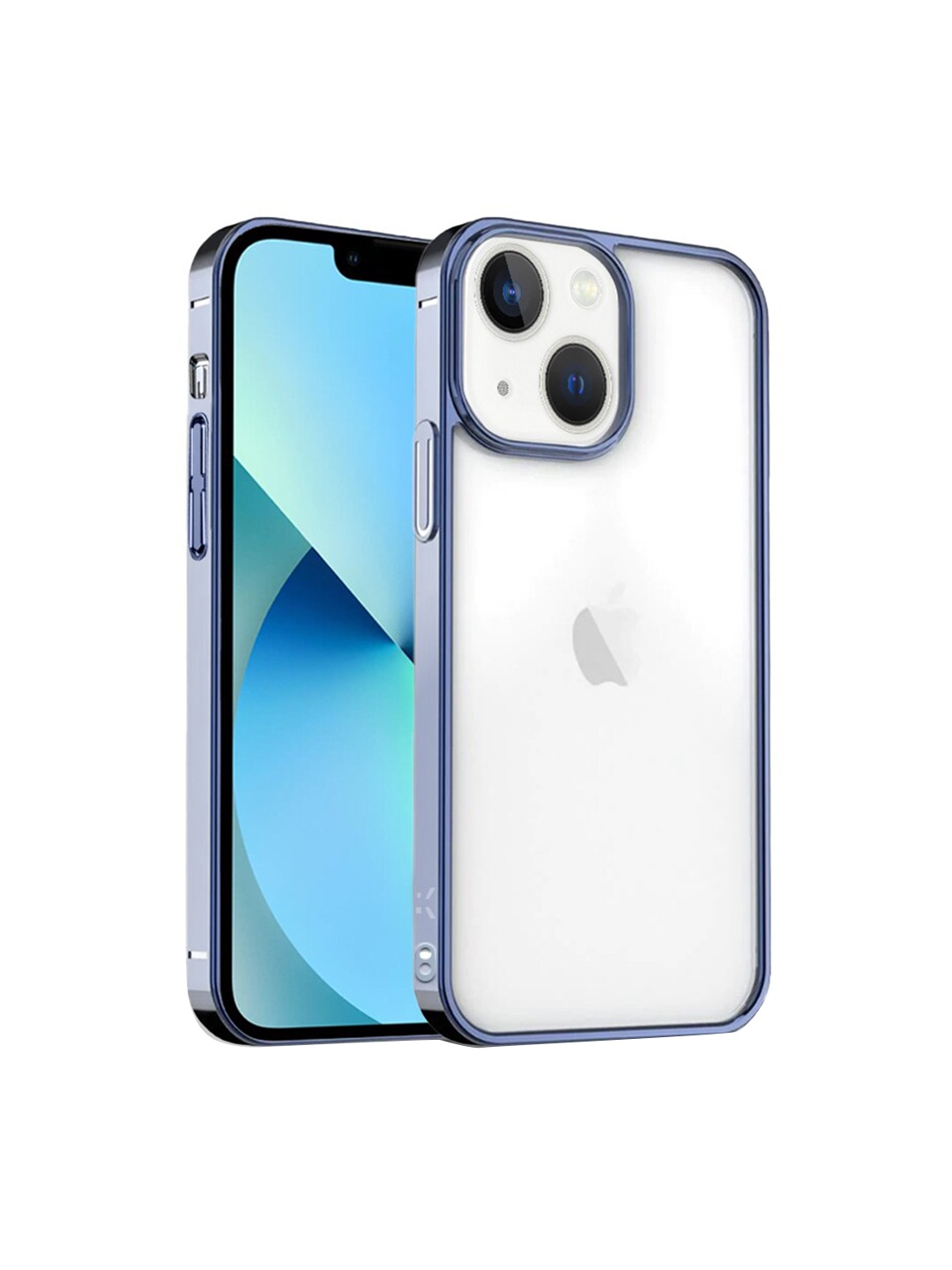 

Karwan Transparent & Blue Solid Silicone iPhone 13 Mini Phone Back Case