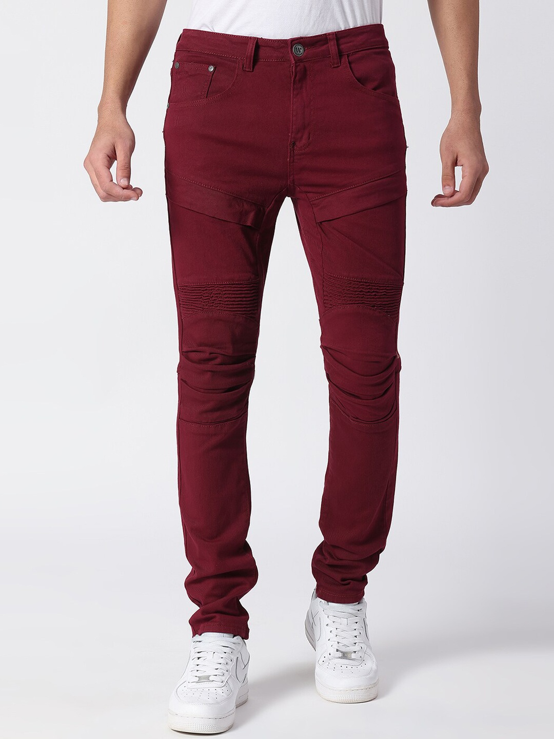 

WAIMEA Men Burgundy Skinny Fit Stretchable Jeans