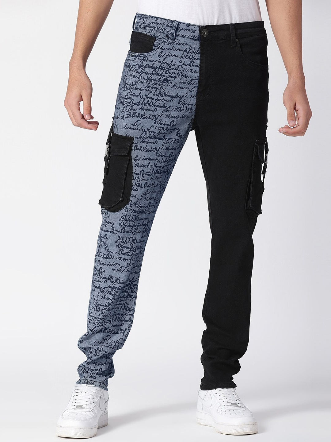 

WAIMEA Men Black Skinny Fit Printed Stretchable Jeans