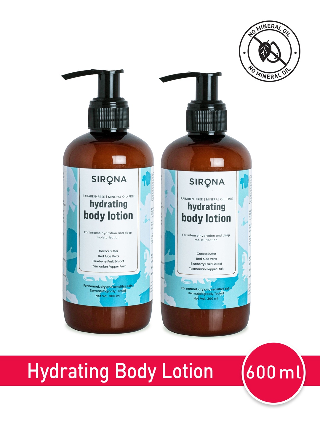 

Sirona Set of 2 Hydrating Body Lotion 300 ml (each), Blue