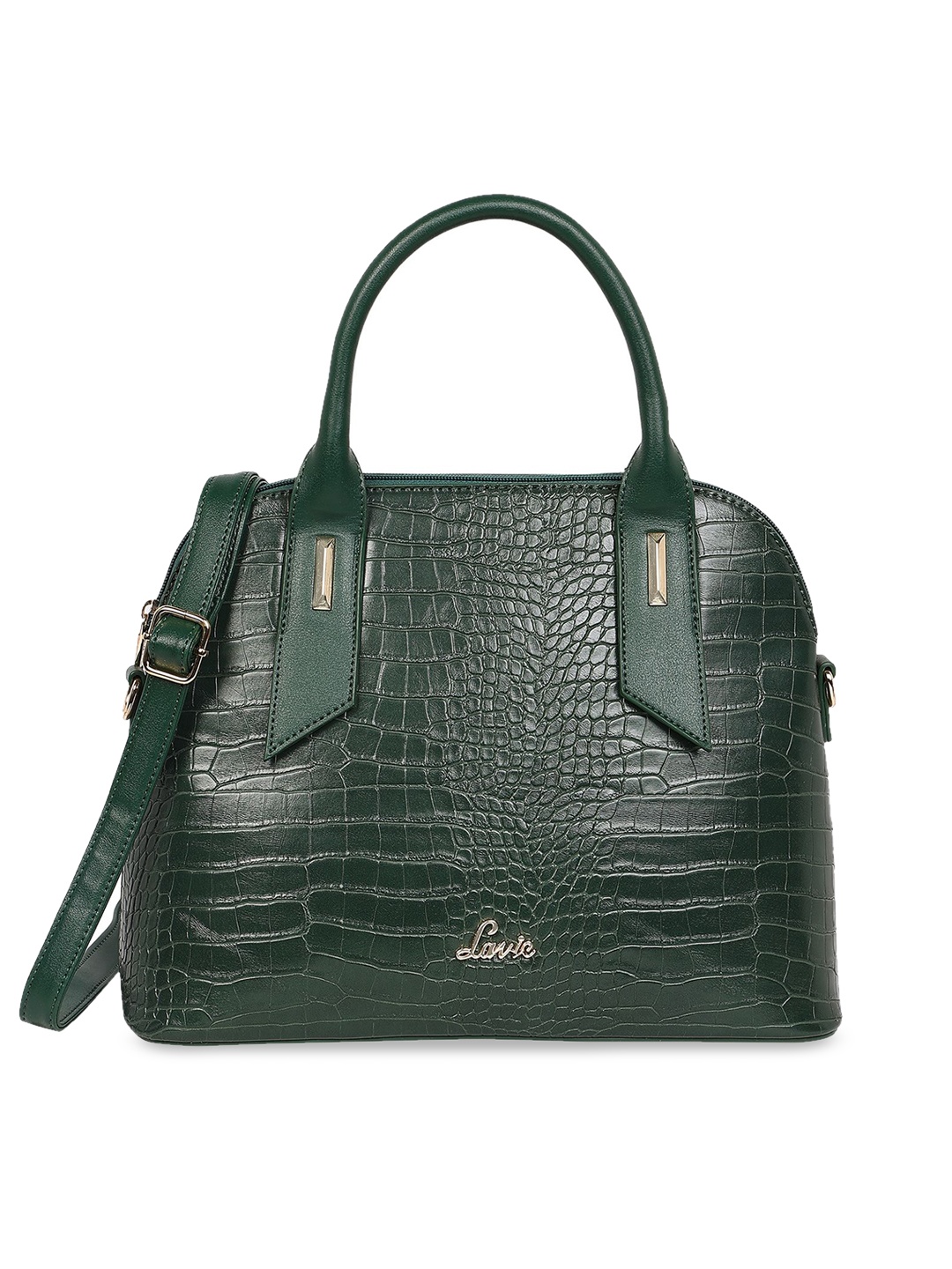 

Lavie Green Textured Oversized Structured Satchel