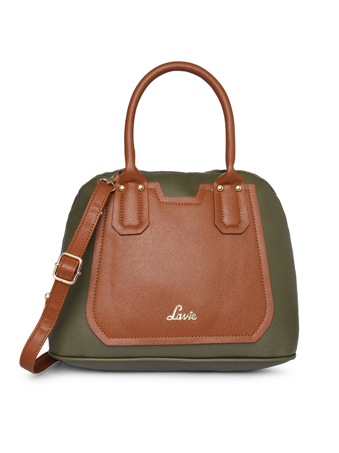 

Lavie Green Structured Handheld Bag with Applique