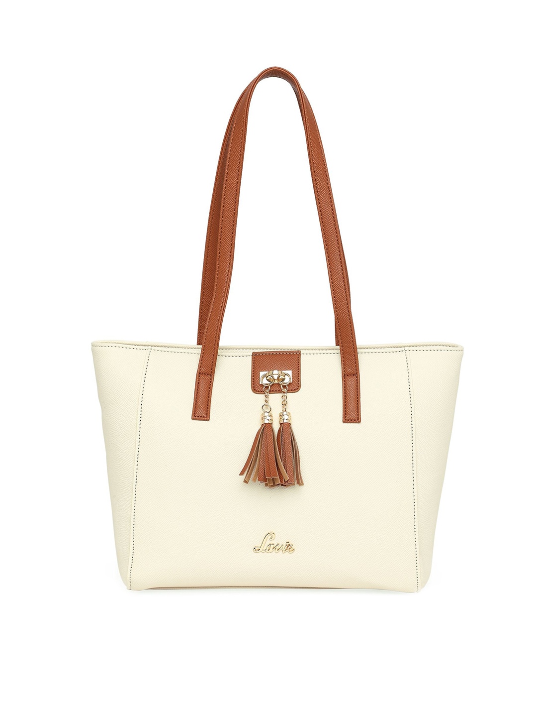 

Lavie White Structured Shoulder Bag with Tasselled