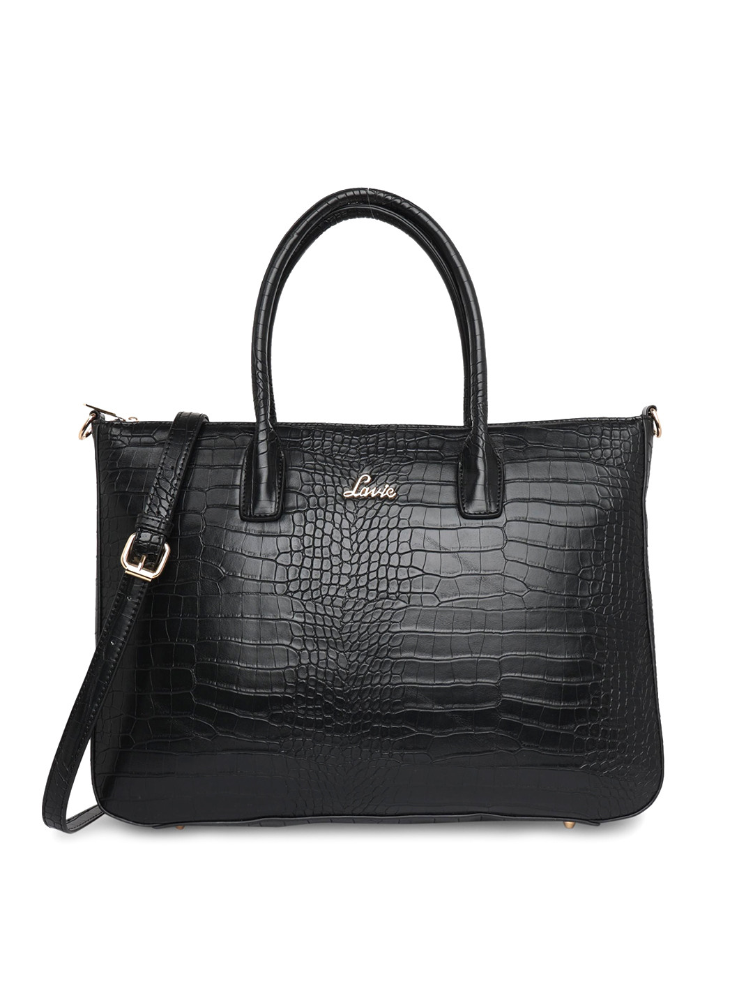 

Lavie Black Textured Structured Shoulder Bag