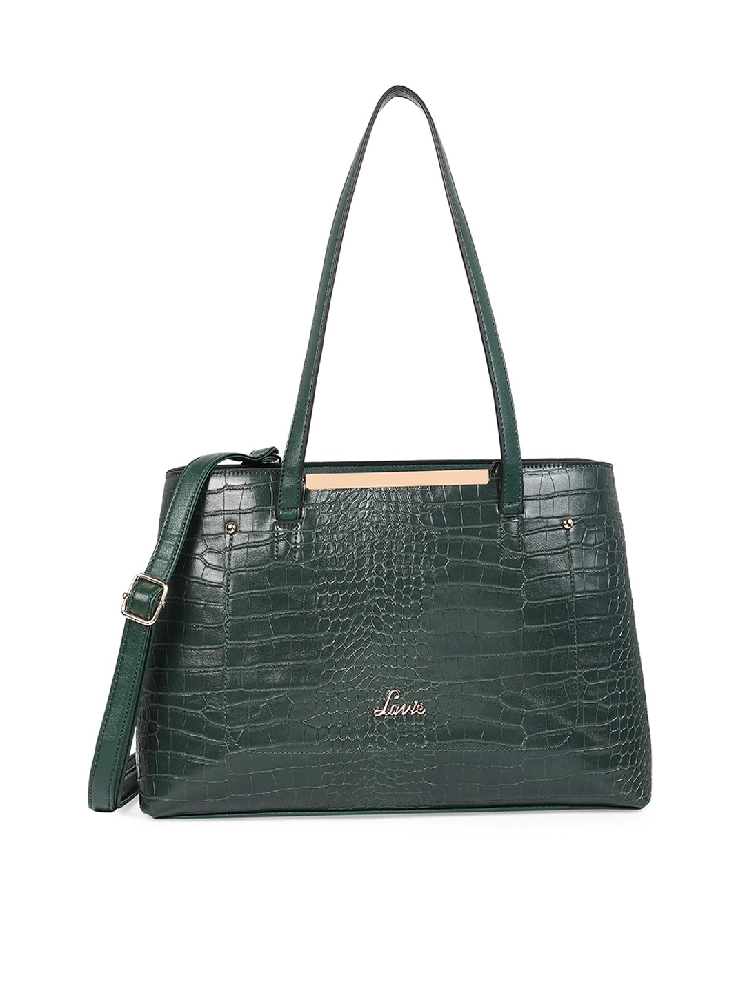 

Lavie Green Textured Structured Shoulder Bag