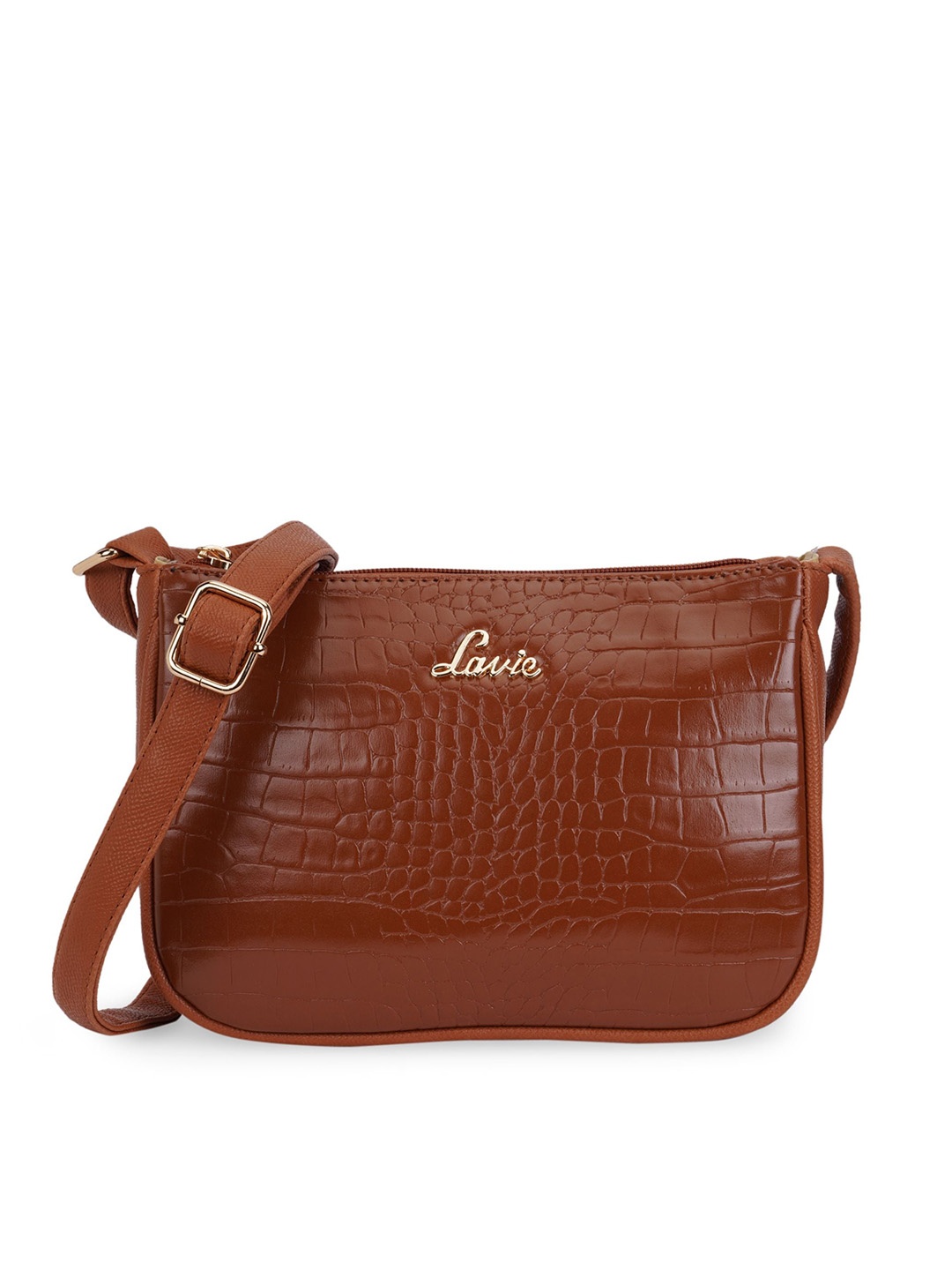 

Lavie Brown Textured Structured Sling Bag