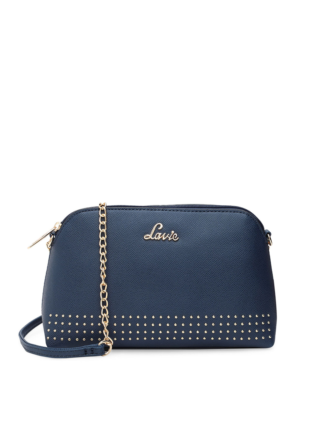 

Lavie Navy Blue Structured Sling Bag