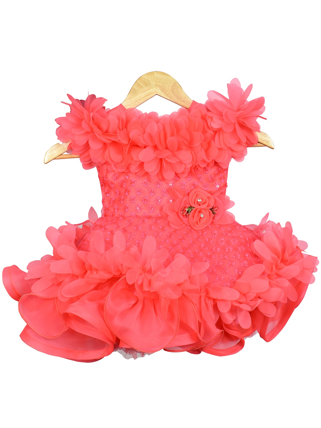 

AMIRTHA FASHION Peach Self Design Dress