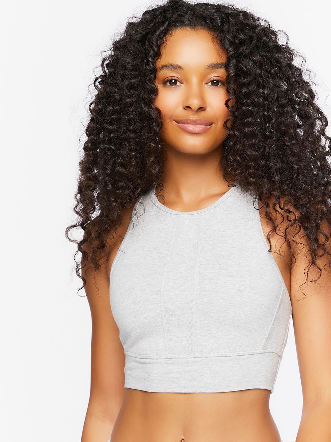 

FOREVER 21 Grey Seamless Non Padded Cotton Active Bra