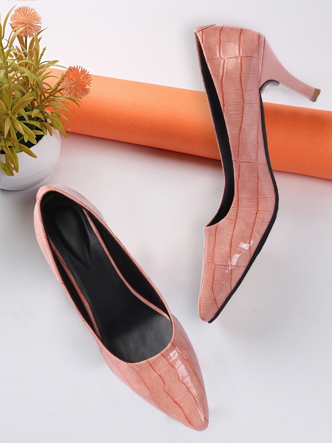 

FASHIMO Peach-Coloured Pumps Heels