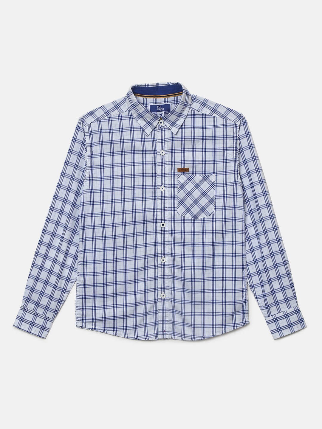 

V-Mart Boys Blue Checked Cotton Casual Shirt