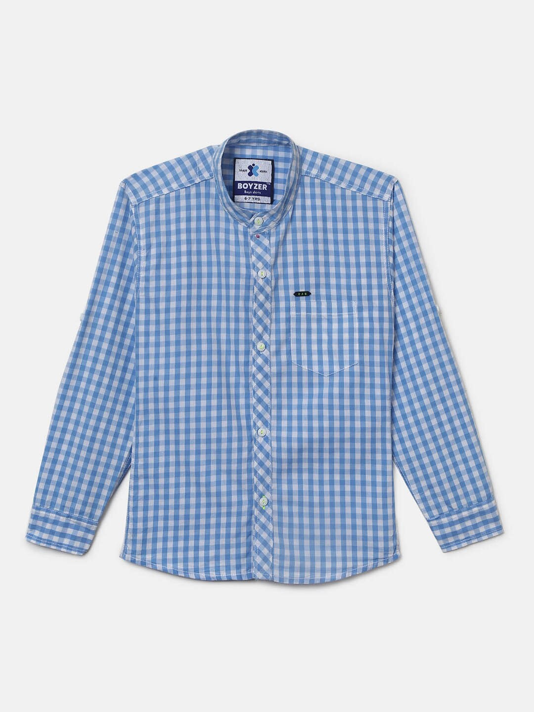 

V-Mart Boys Gingham Checks Cotton Casual Shirt, Blue