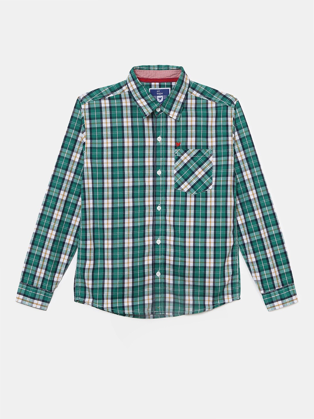 

V-Mart Boys Green Tartan Checks Cotton Casual Shirt