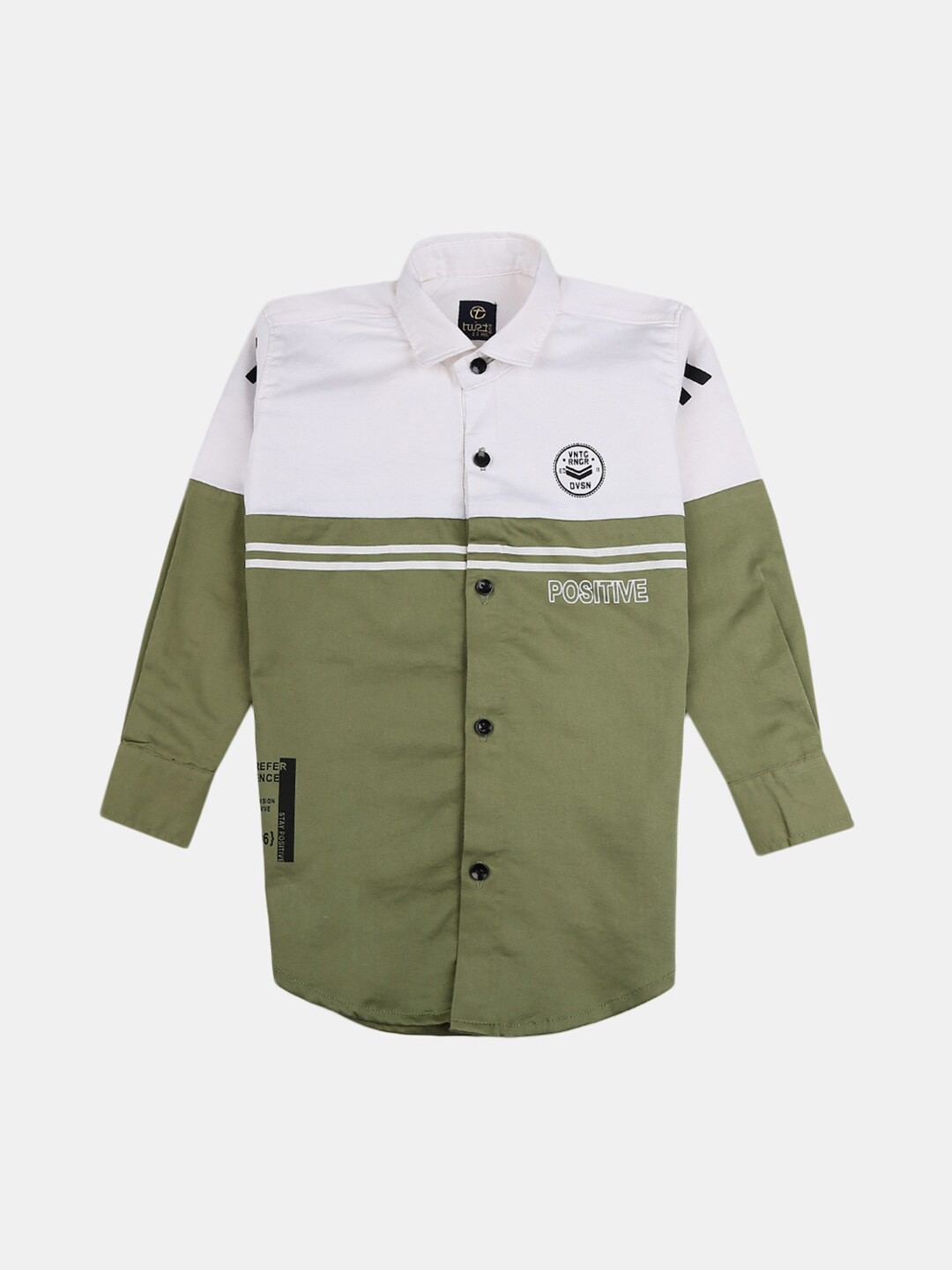 

V-Mart Boys Colourblocked Casual Shirt, Green