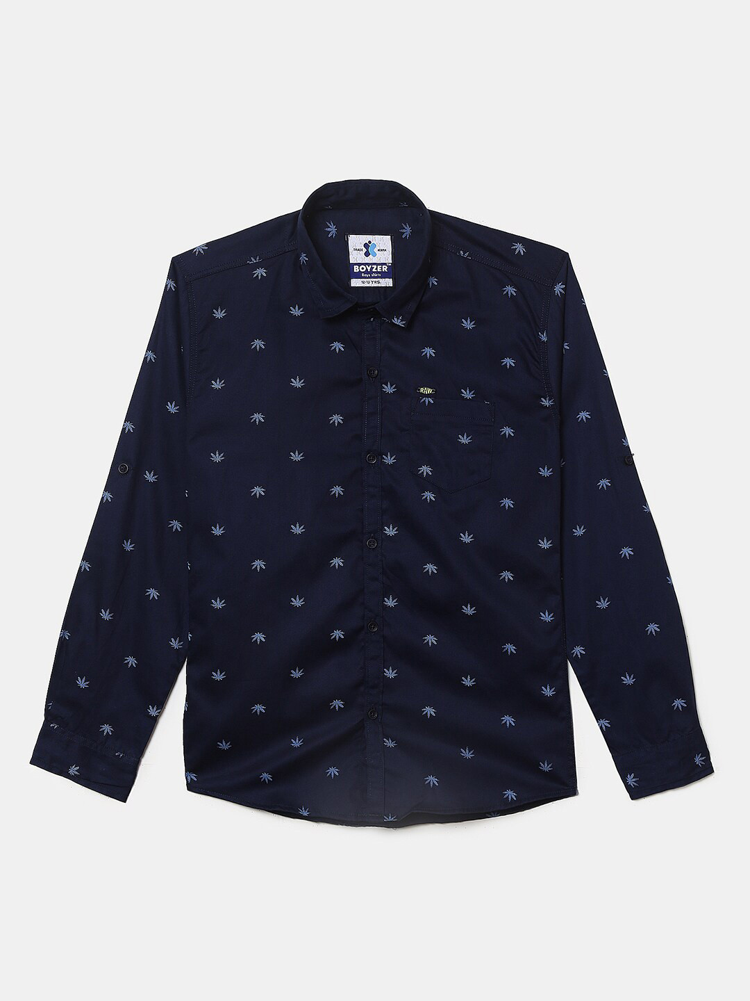 

V-Mart Boys Printed Cotton Casual Shirt, Navy blue