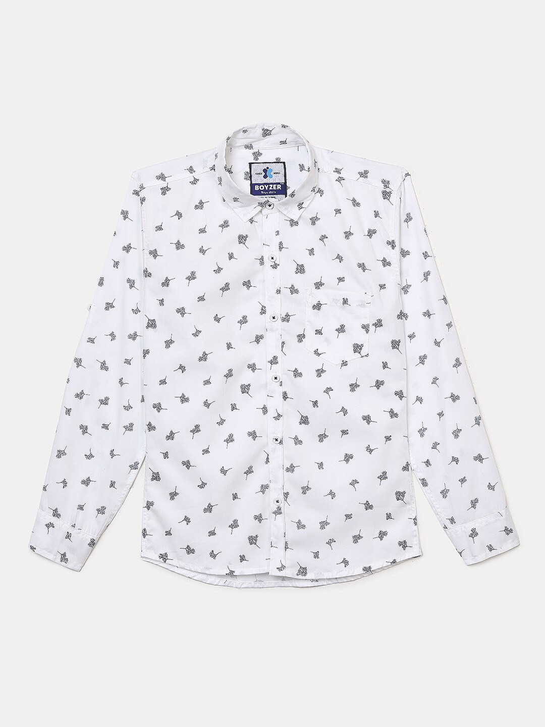 

V-Mart Boys White Printed Cotton Casual Shirt