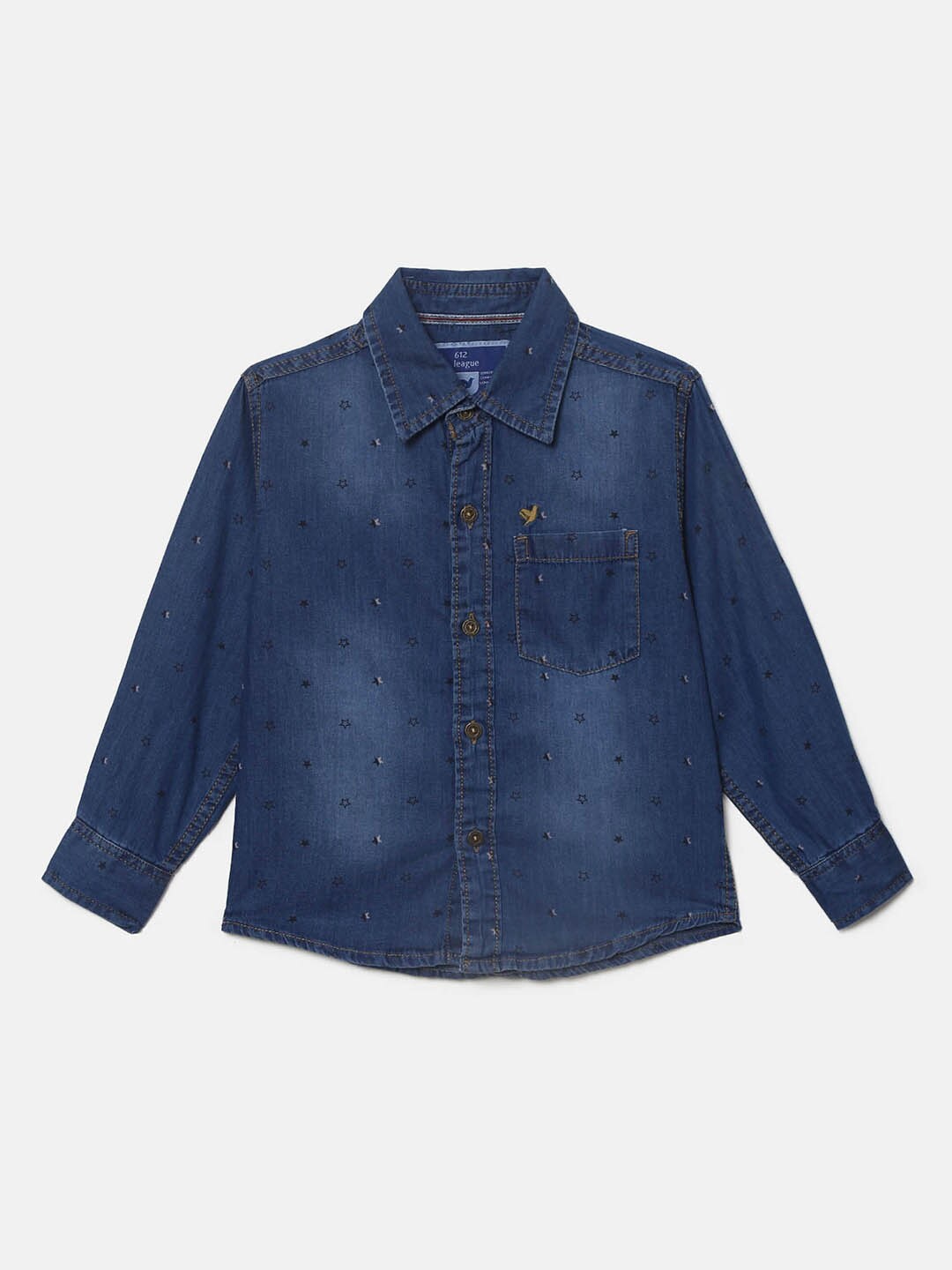 

V-Mart Boys Faded Cotton Casual Shirt, Blue