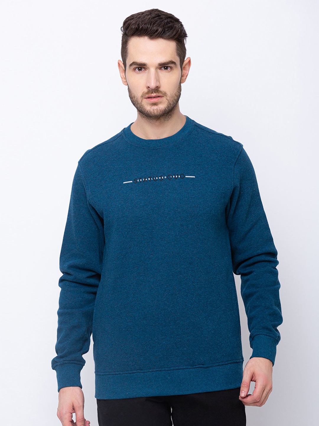 

Status Quo Men Blue Cotton Sweatshirt