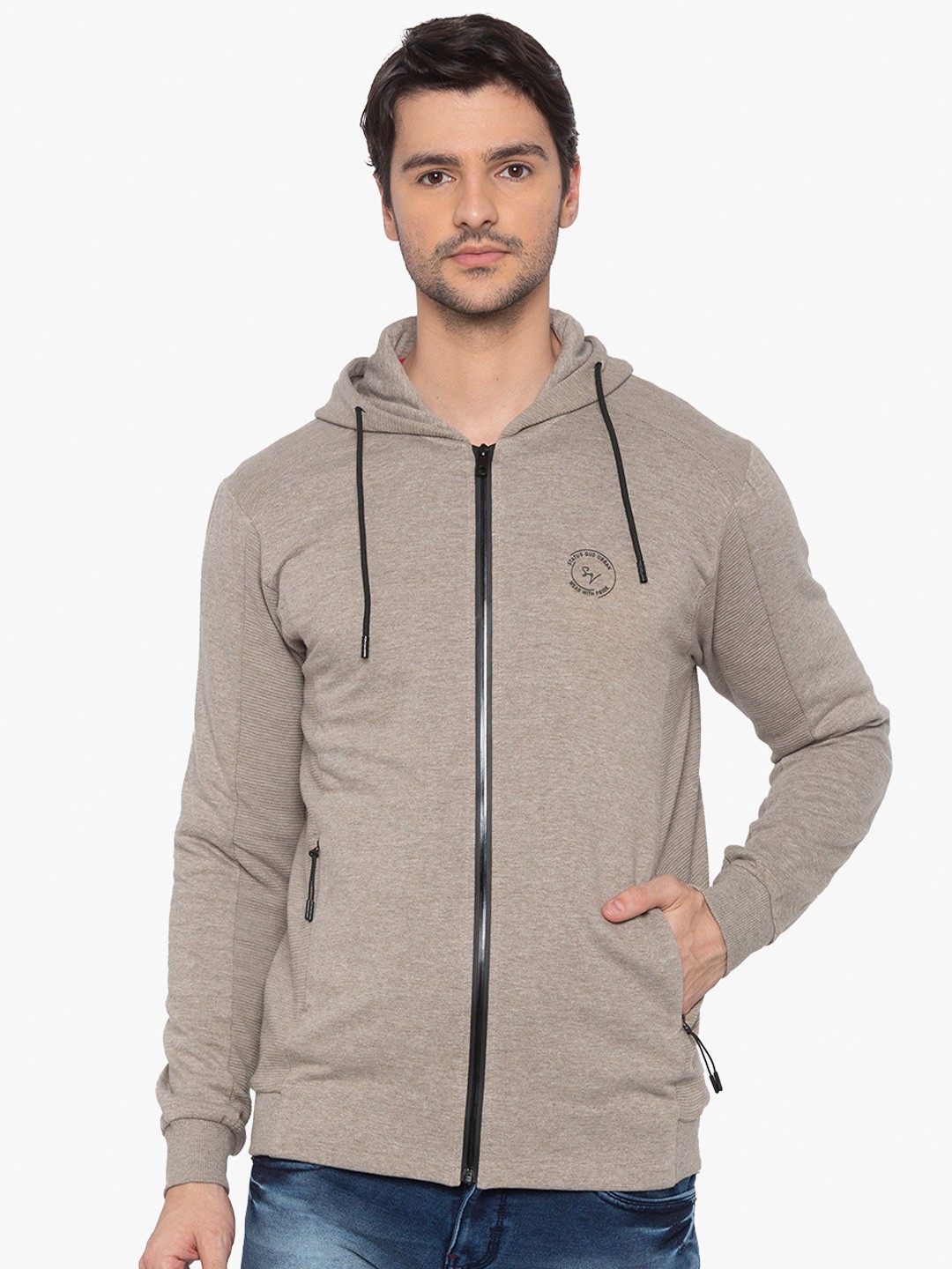 

Status Quo Men Beige Hooded Sweatshirt