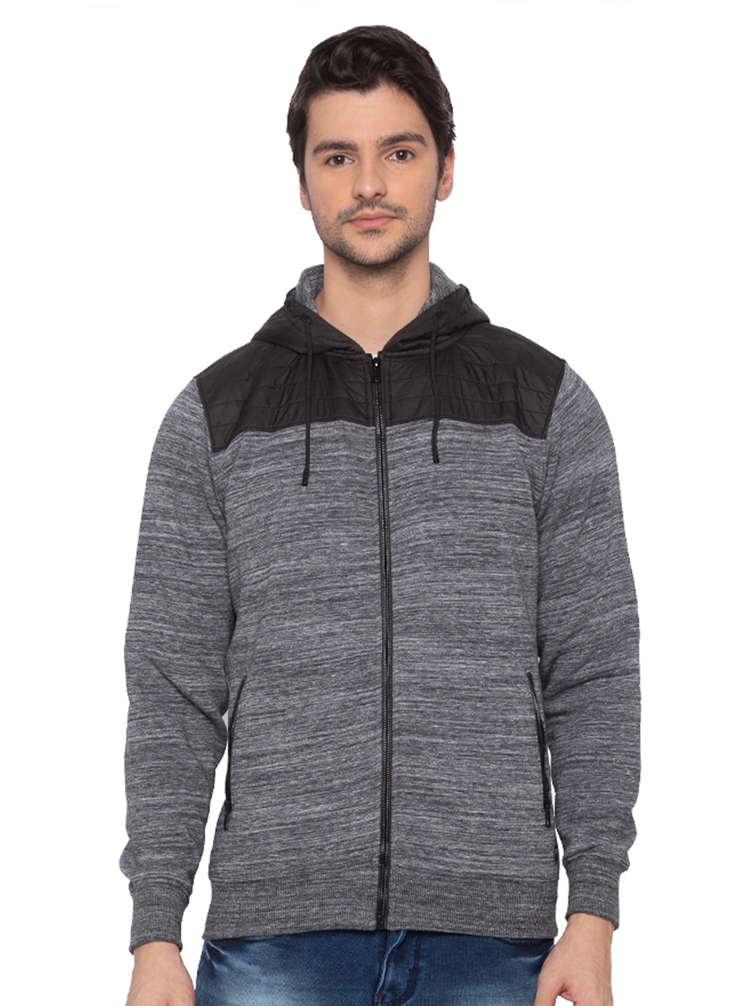 

Status Quo Hooded Front-Open Sweatshirt, Black