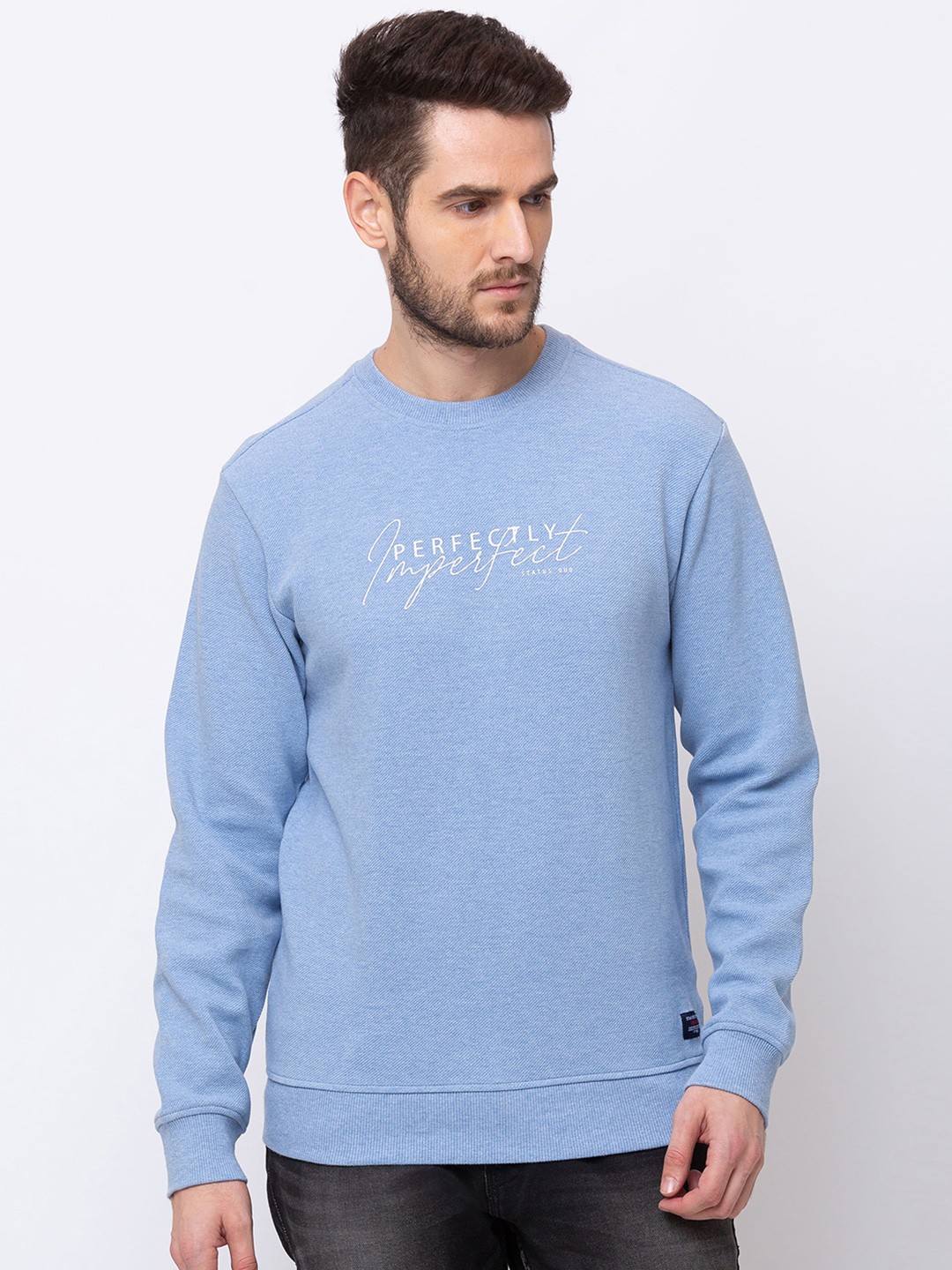 

Status Quo Men Blue Cotton Sweatshirt