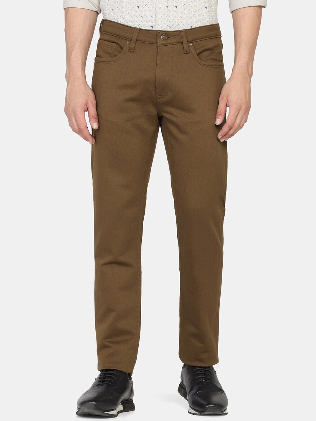 

Blackberrys Men Mustard Cotton Skinny Fit Low-Rise Jeans
