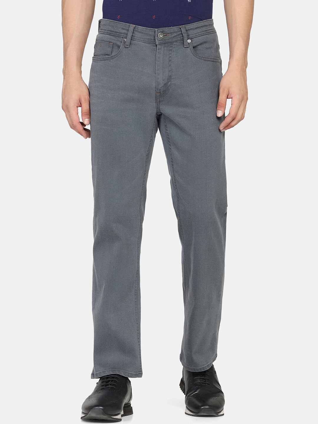 

Blackberrys Men Grey Cotton Slim Fit Low-Rise Jeans