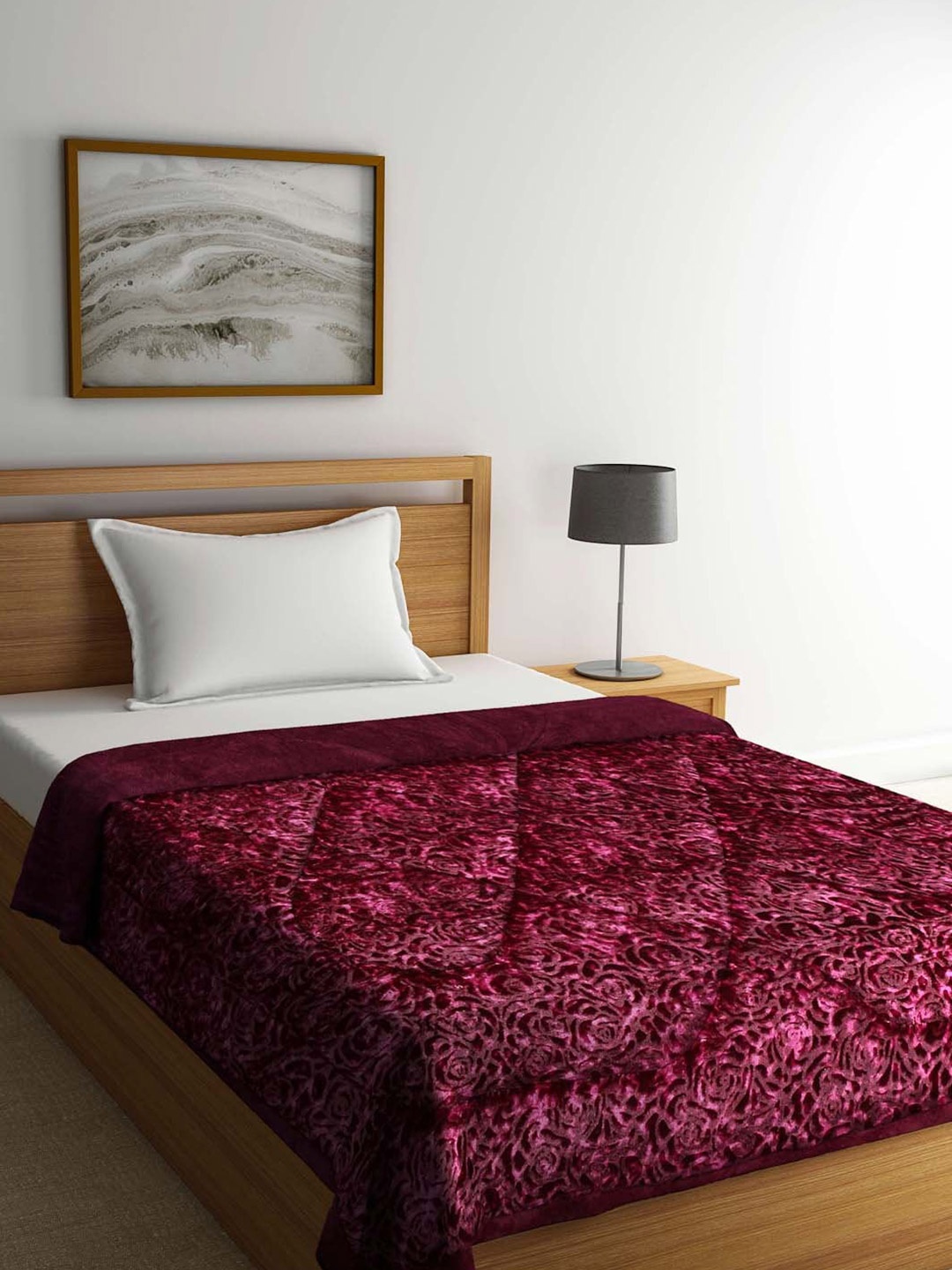 

Arrabi Red Floral Heavy Winter Single Bed Quilt