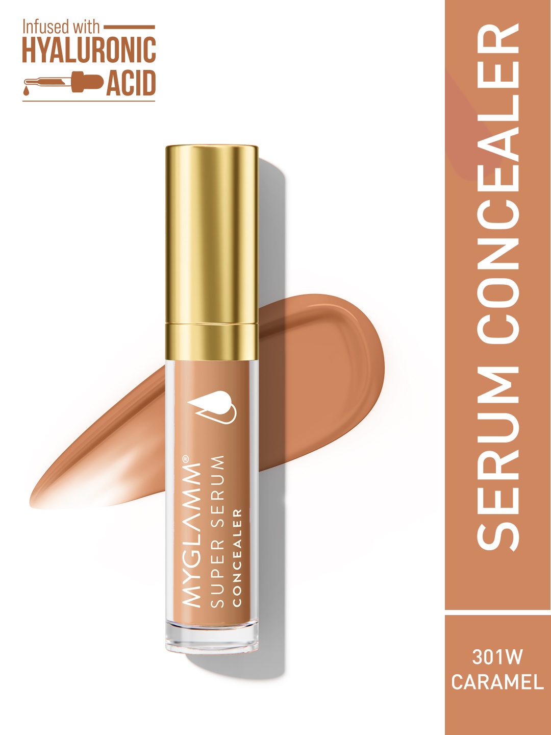 

MyGlamm Super Serum Concealer 6 g - Caramel 301W, Beige