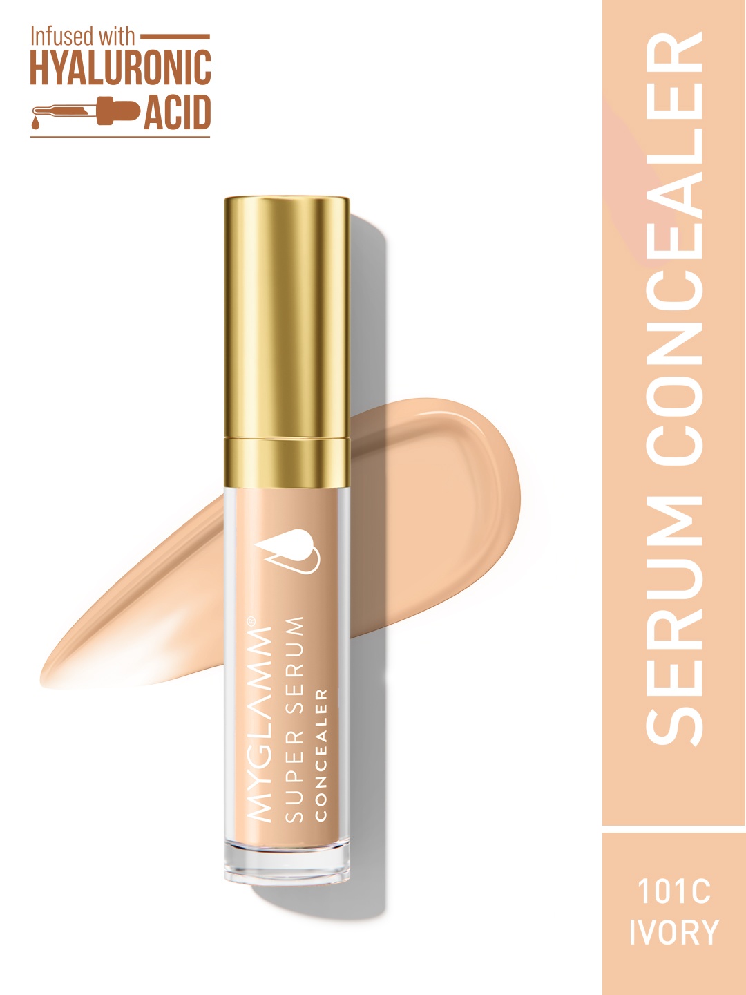 

MyGlamm Super Serum Concealer 6g- Ivory 101C, Beige