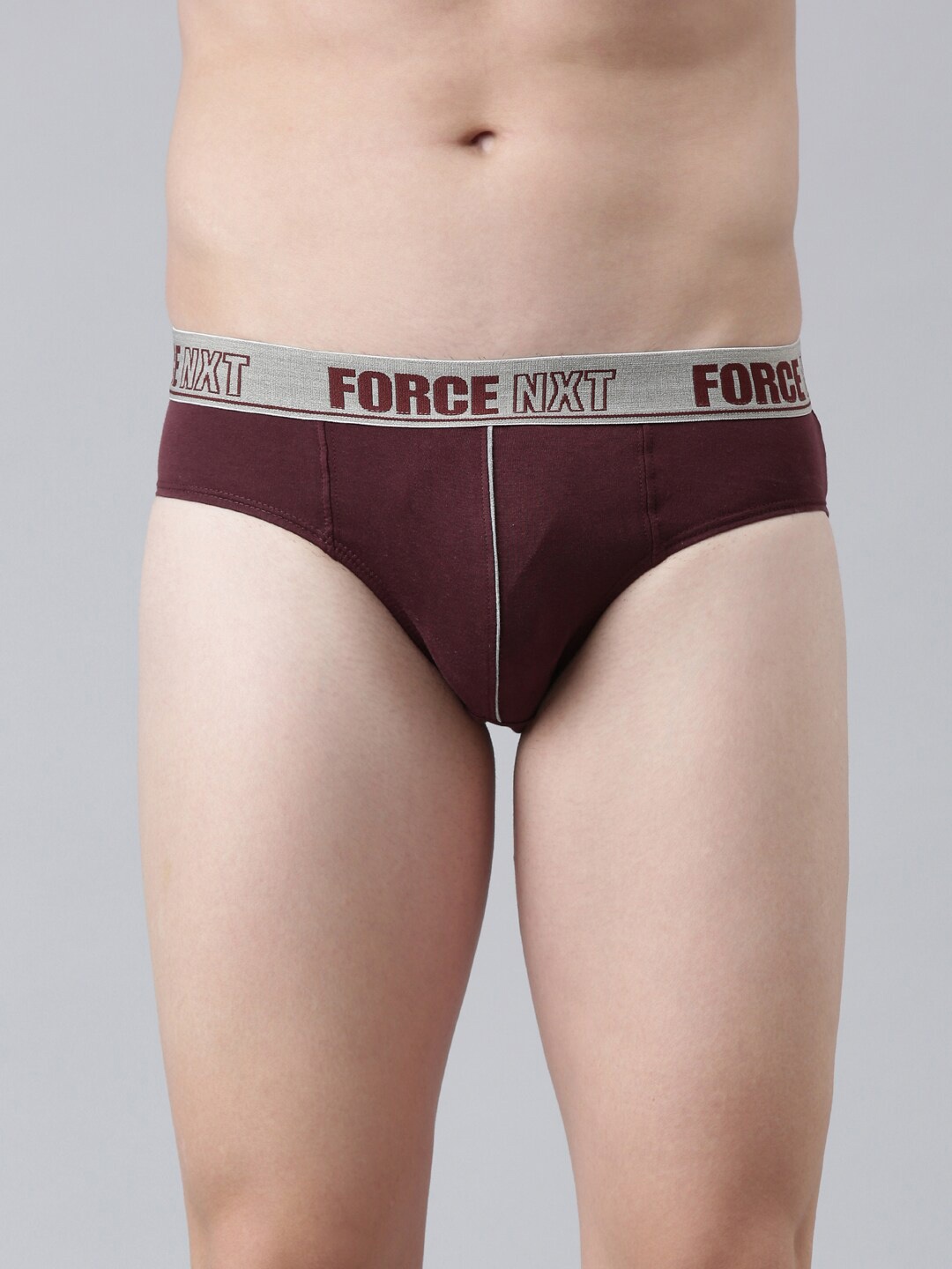 Force NXT Men Burgundy Anti Bacterial Cotton Basic Briefs